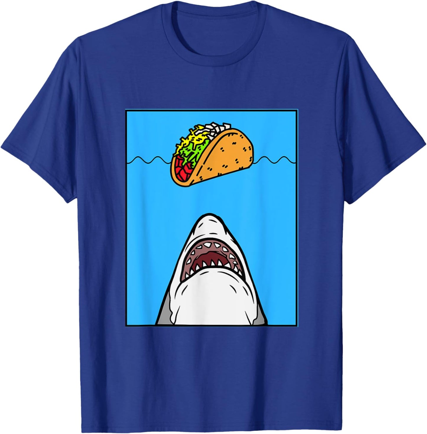 Shark Eating Tacos, Shark With Tacos, Funny Shark Tacos T-Shirt - T-Shirt | Royal