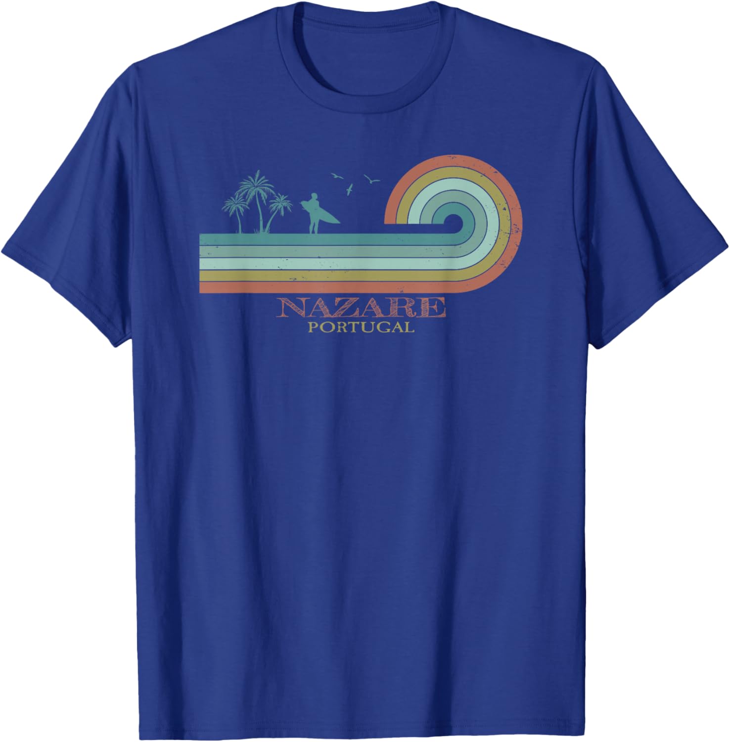 Nazare Surfer I Portugal Retro I Surfing I Nazare Surf T-Shirt - T-Shirt | Royal