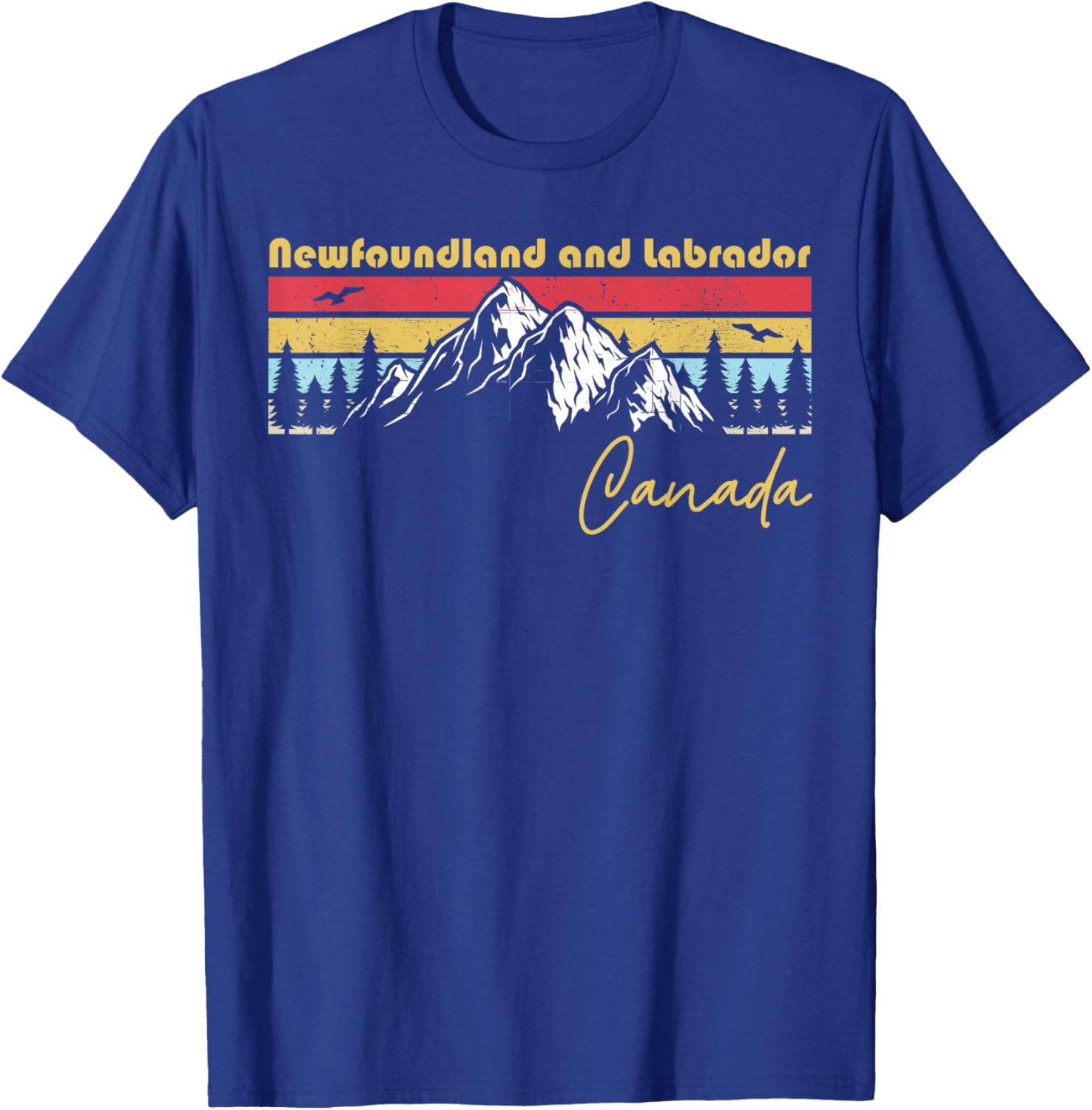 Canada Home Grown State Pride Designs Newfoundland and Labrador Canada Roots Hometown Province Retro T-Shirt - T-Shirt | Royal