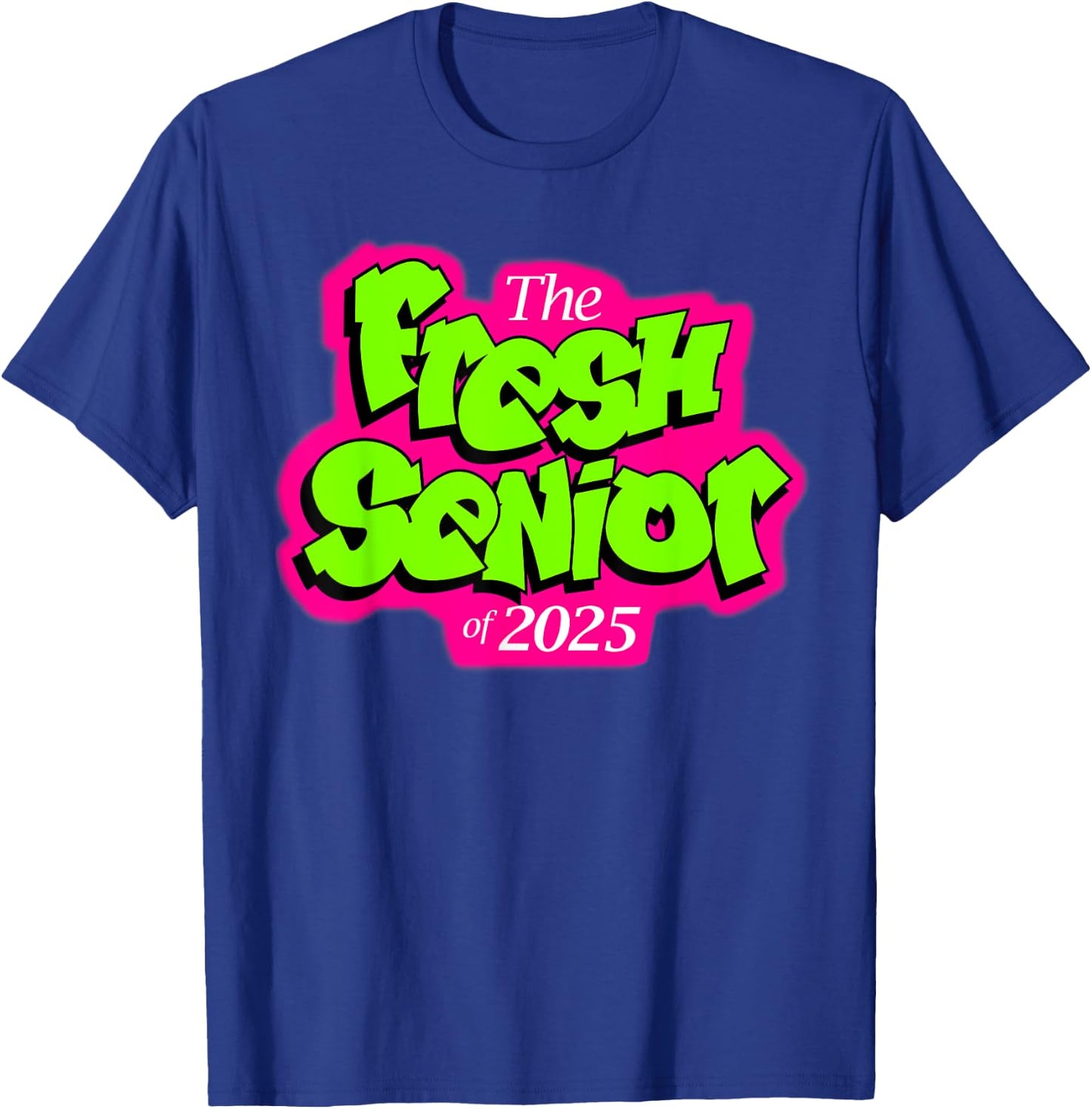 Class of 2025 Senior Fresh 90s Retro TV Style Graduation T-Shirt - T-Shirt | Royal