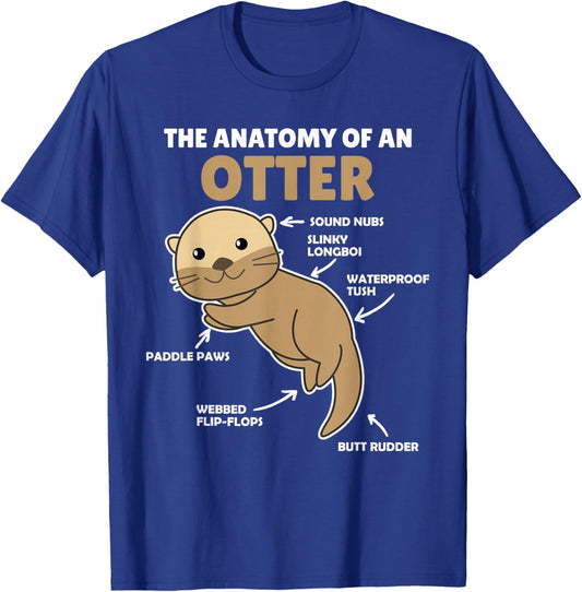 Cute Otter Explanation Anatomy Of An Otter T-Shirt - T-Shirt | Royal