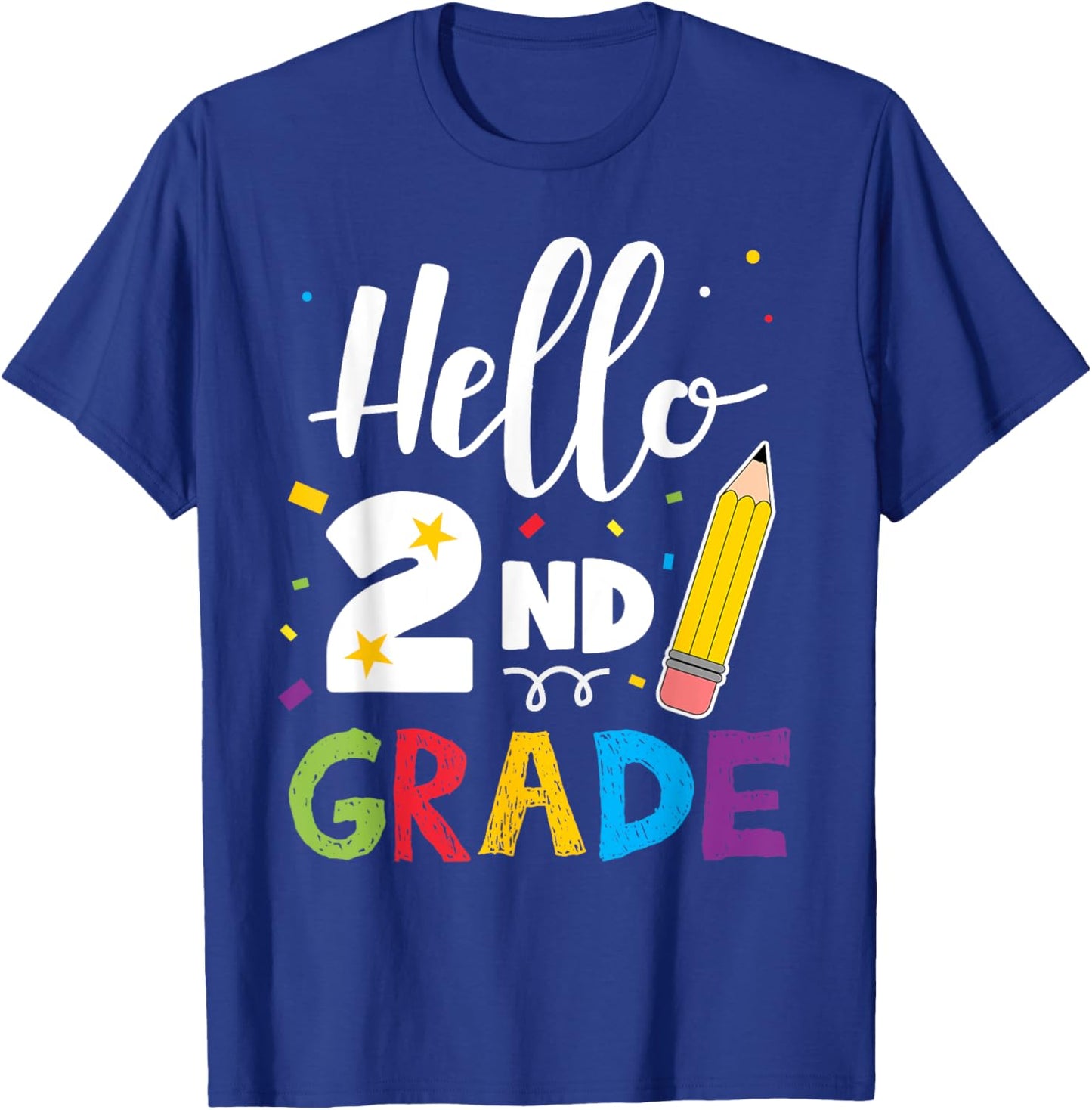 Hello 2nd Grade Back To School Teachers Gift Women Kids T-Shirt - T-Shirt | Royal