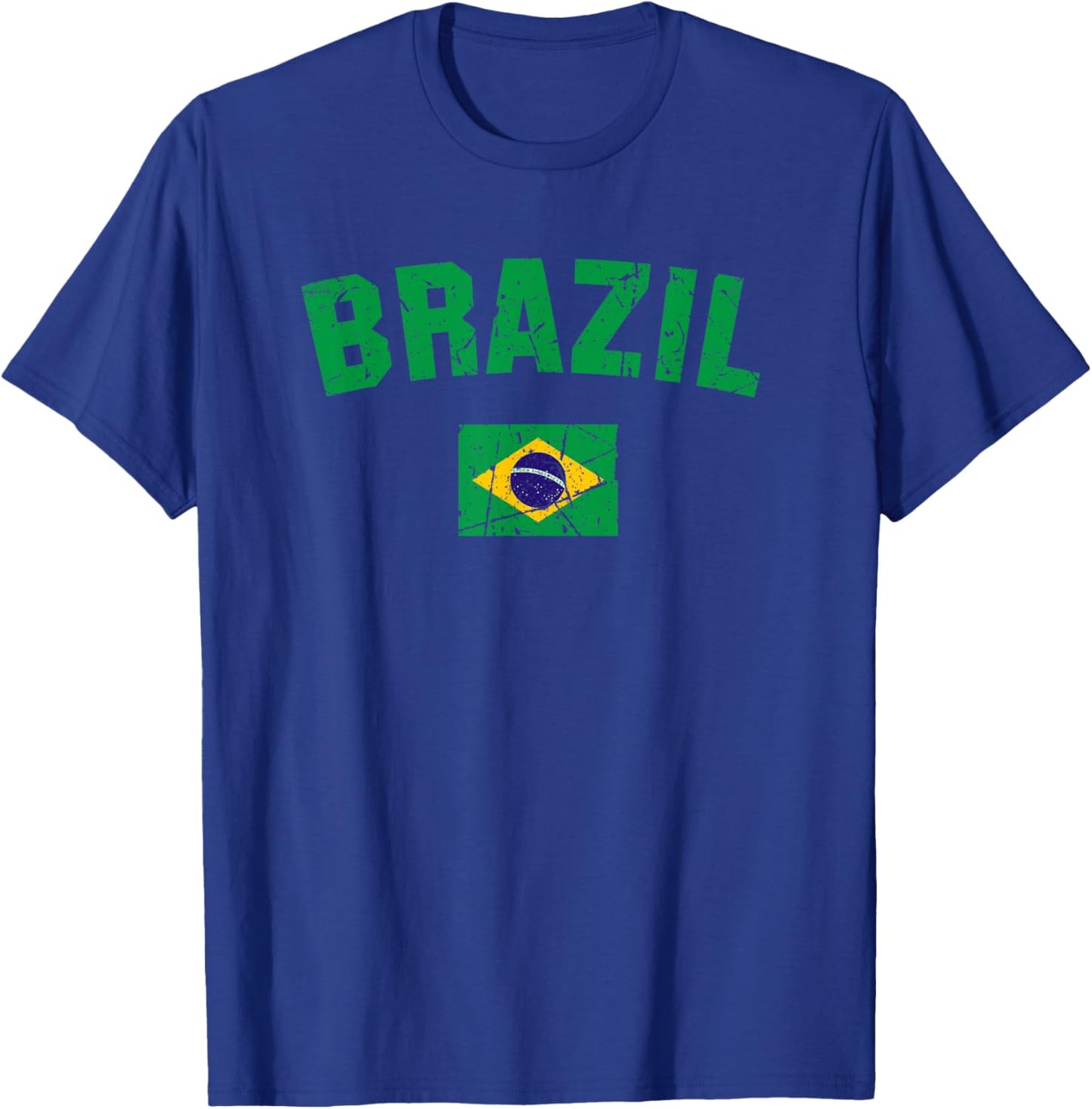 BRAZIL BRASIL Flag Vintage | Men Women Kids BRAZIL T-Shirt - T-Shirt | Royal