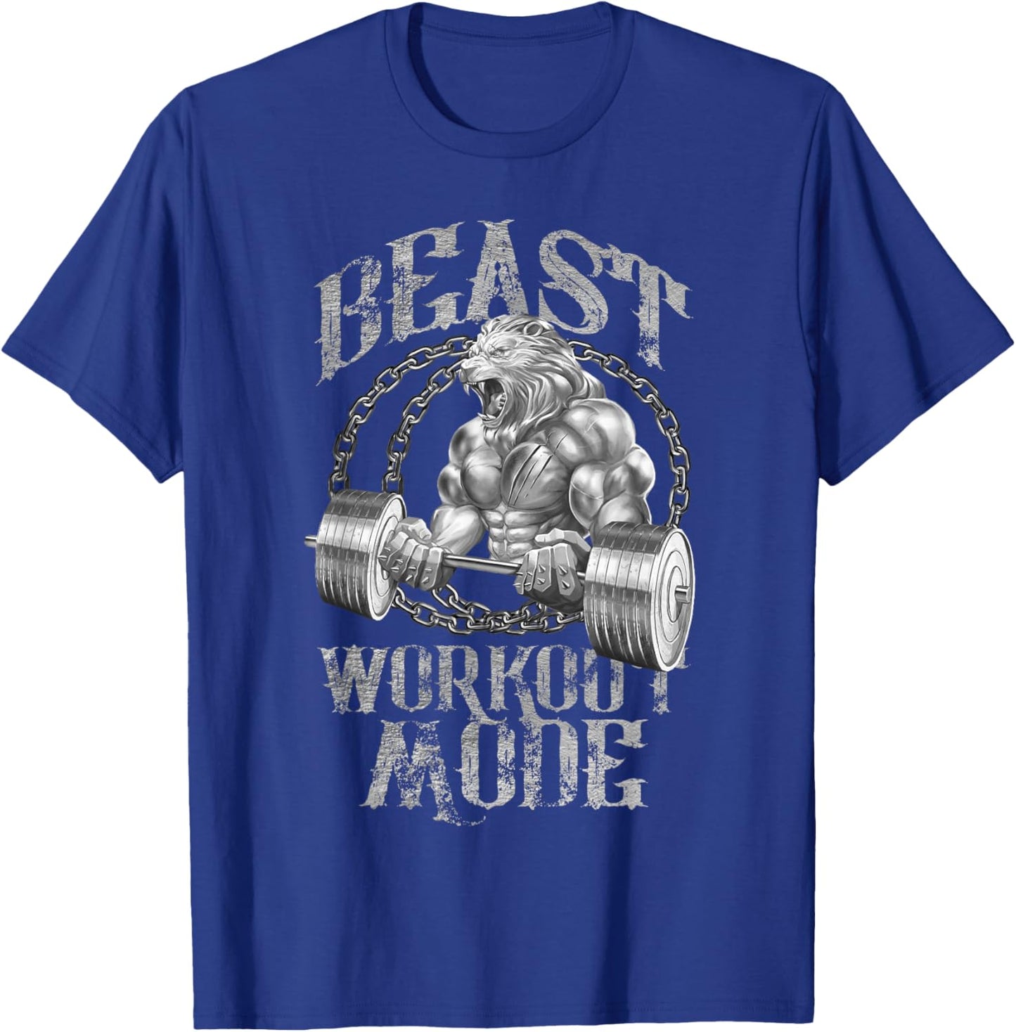 Lion Beast Workout Fashion Weightlifting Lion Gym Fitness T-Shirt - T-Shirt | Royal