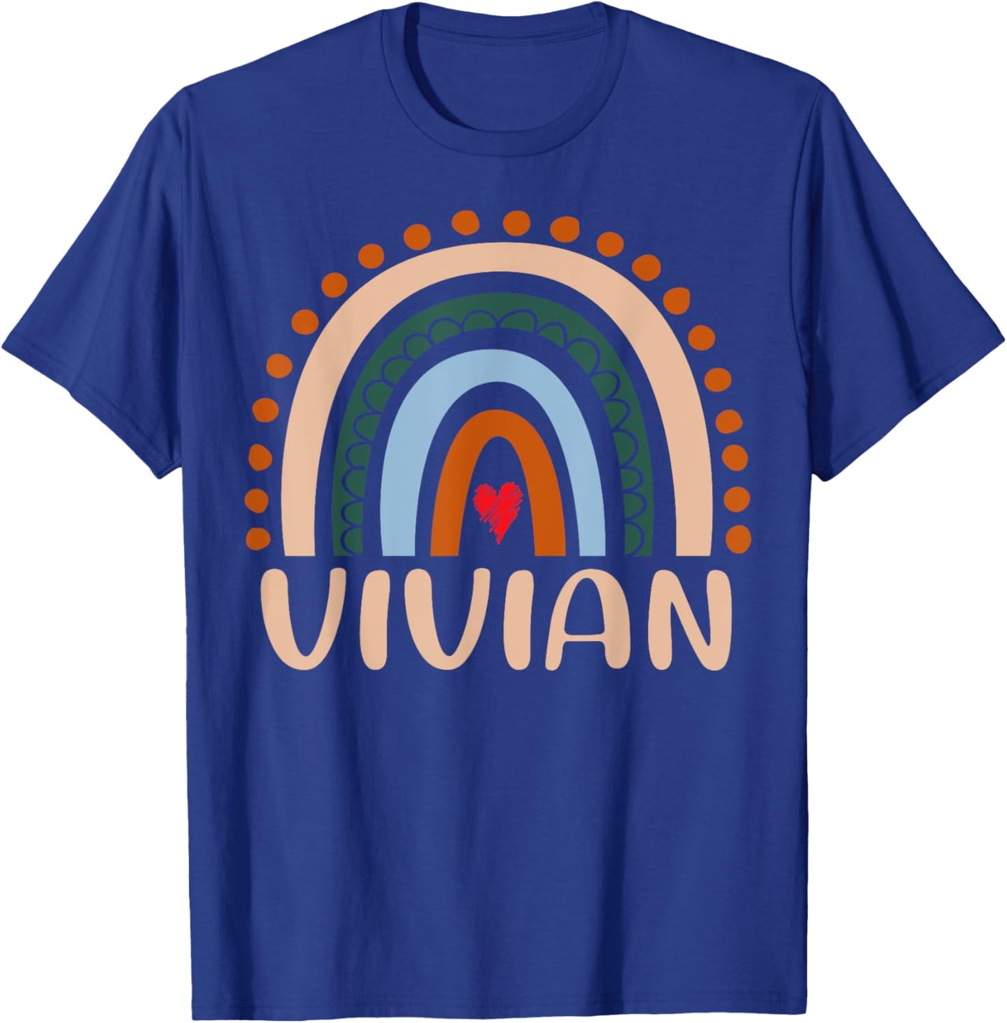Vivian Name Personalized Funny Women Rainbow Vivian T-Shirt - T-Shirt | Royal