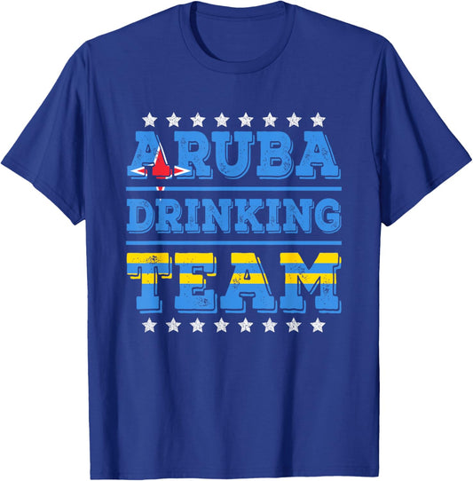 Aruba Drinking Team Aruba Flag Funny Drinking T-Shirt - T-Shirt | Royal