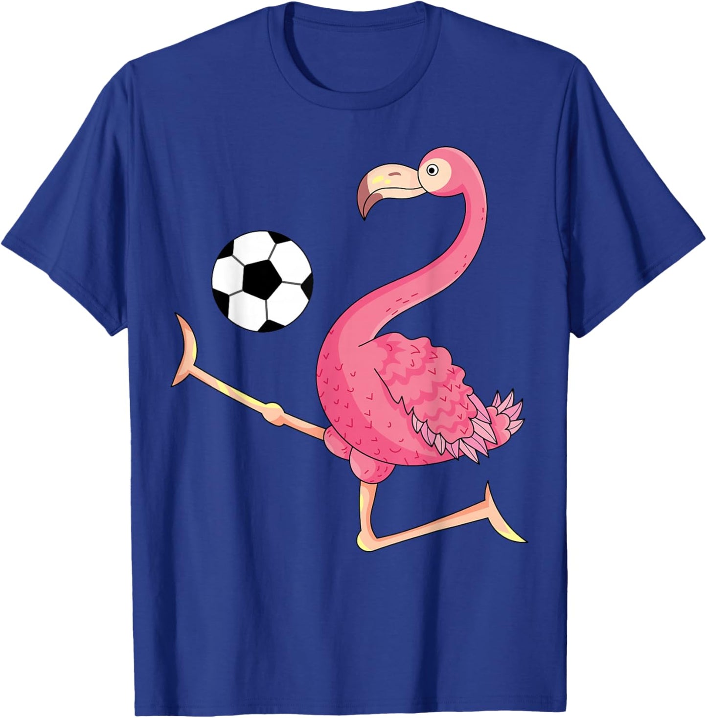 Funny Flamingo Playing Soccer Flamingo Soccer T-Shirt - T-Shirt | Royal