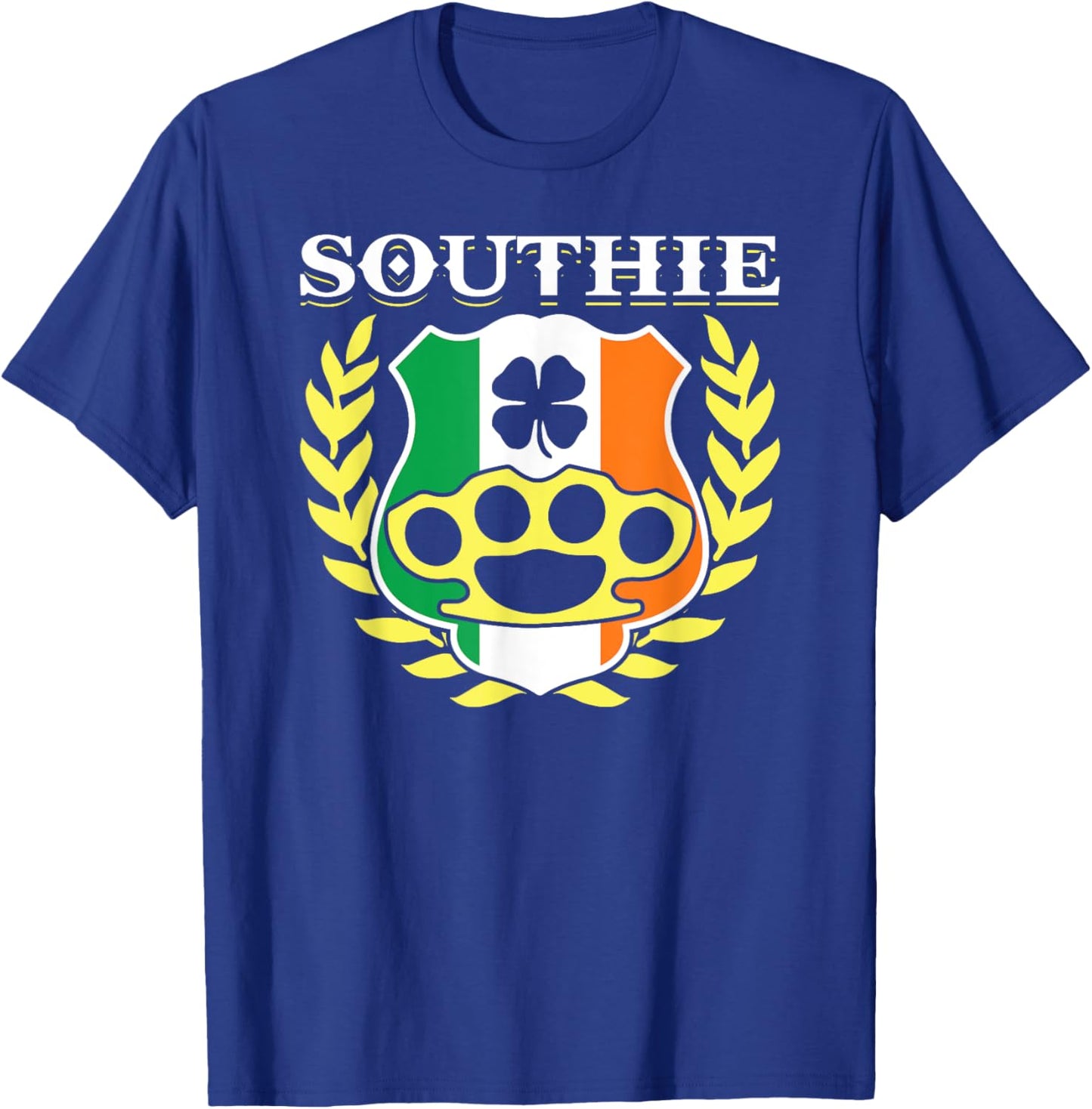 Southie Irish Flag Celebration St Patricks Day Cool Novelty T-Shirt - T-Shirt | Royal