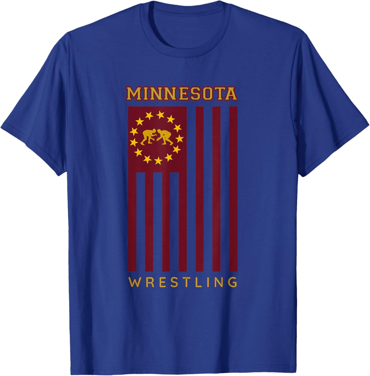 Gopher State USA Flag Freestyle Wrestler Minnesota T-Shirt - T-Shirt | Royal
