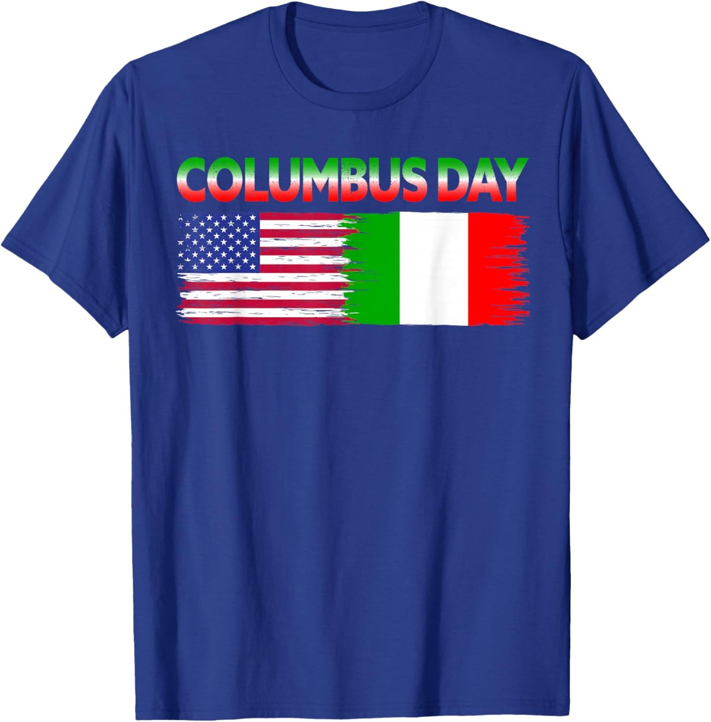 Christopher Columbus Day USA Flag Italian American Heritage T-Shirt - T-Shirt | Royal