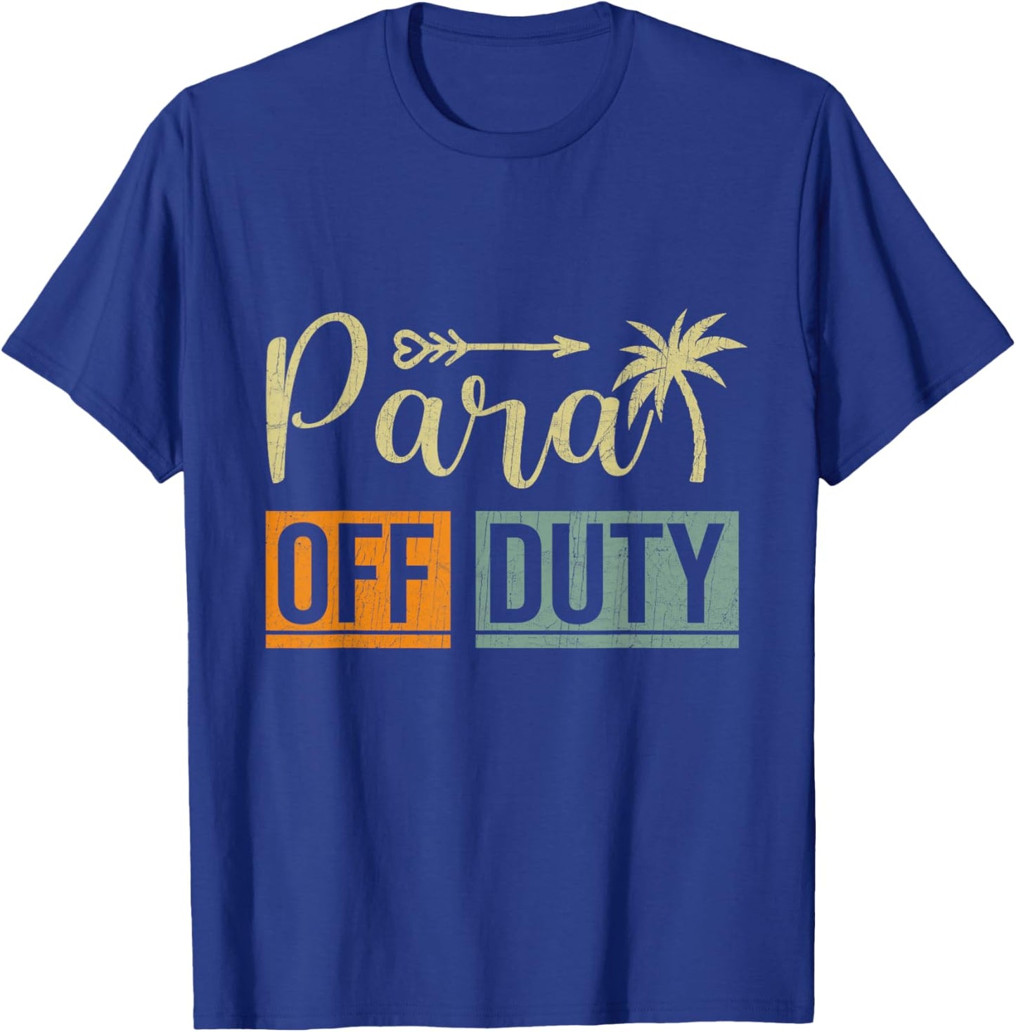 Retro Style Summer End of School Year Para Off Duty Men Women T-Shirt - T-Shirt | Royal