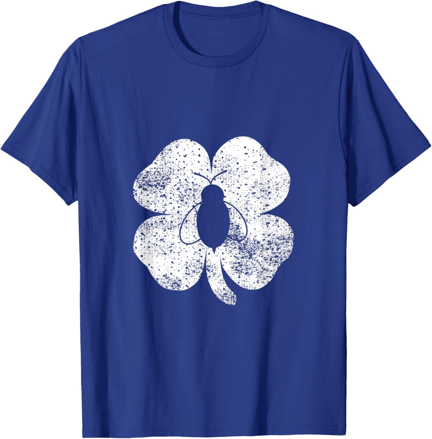 Honeybee Shamrock Silhouette St. Patricks Day Bee Clover T-Shirt - T-Shirt | Royal