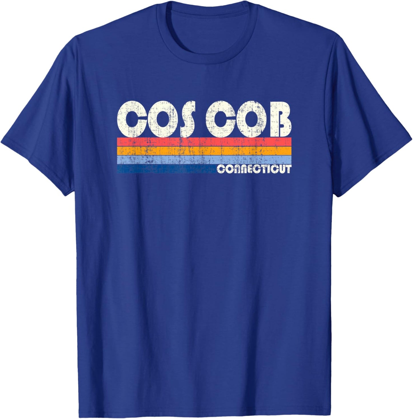Retro Vintage 70s 80s Style Cos Cob, CT T-Shirt - T-Shirt | Royal