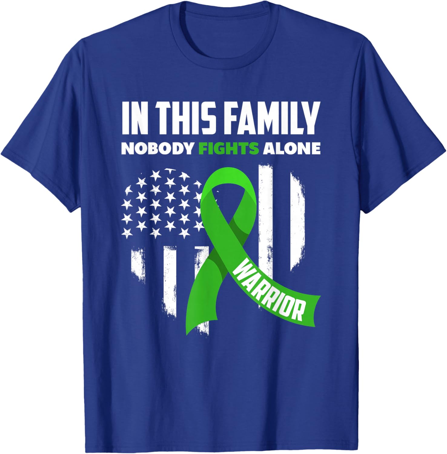 In This Family Nobody Fights Alone Brain Injury Warrior T-Shirt - T-Shirt | Royal