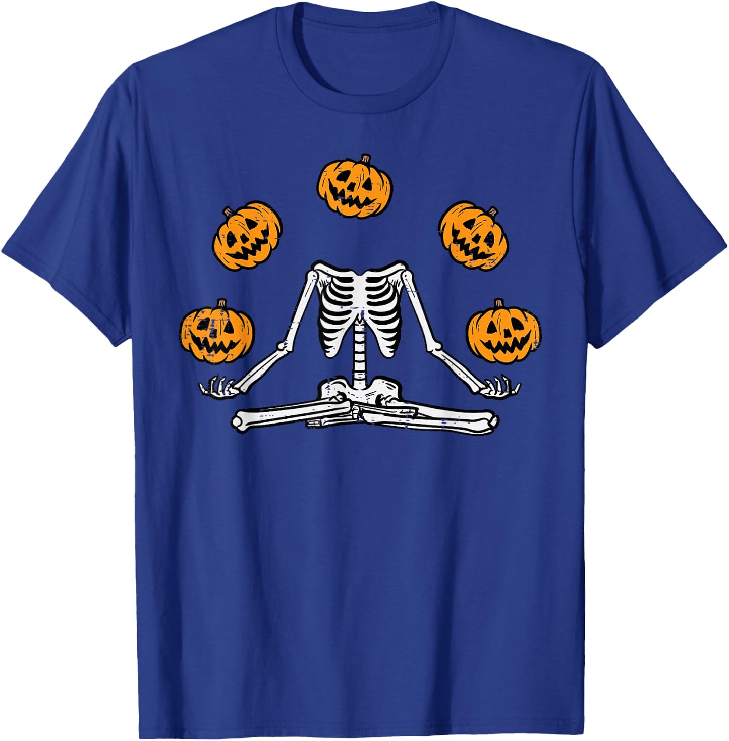 Halloween Skeleton Juggling Pumpkins Costume Men Women Kids T-Shirt - T-Shirt | Royal