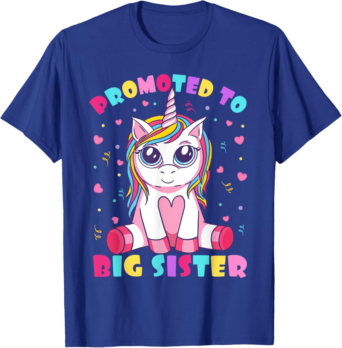 Promoted To Big Sister Cute Unicorn Lover Kids Girls T-Shirt - T-Shirt | Royal