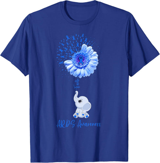 ARDS Awareness Faith Elephant Survivor Fighter T-Shirt - T-Shirt | Royal