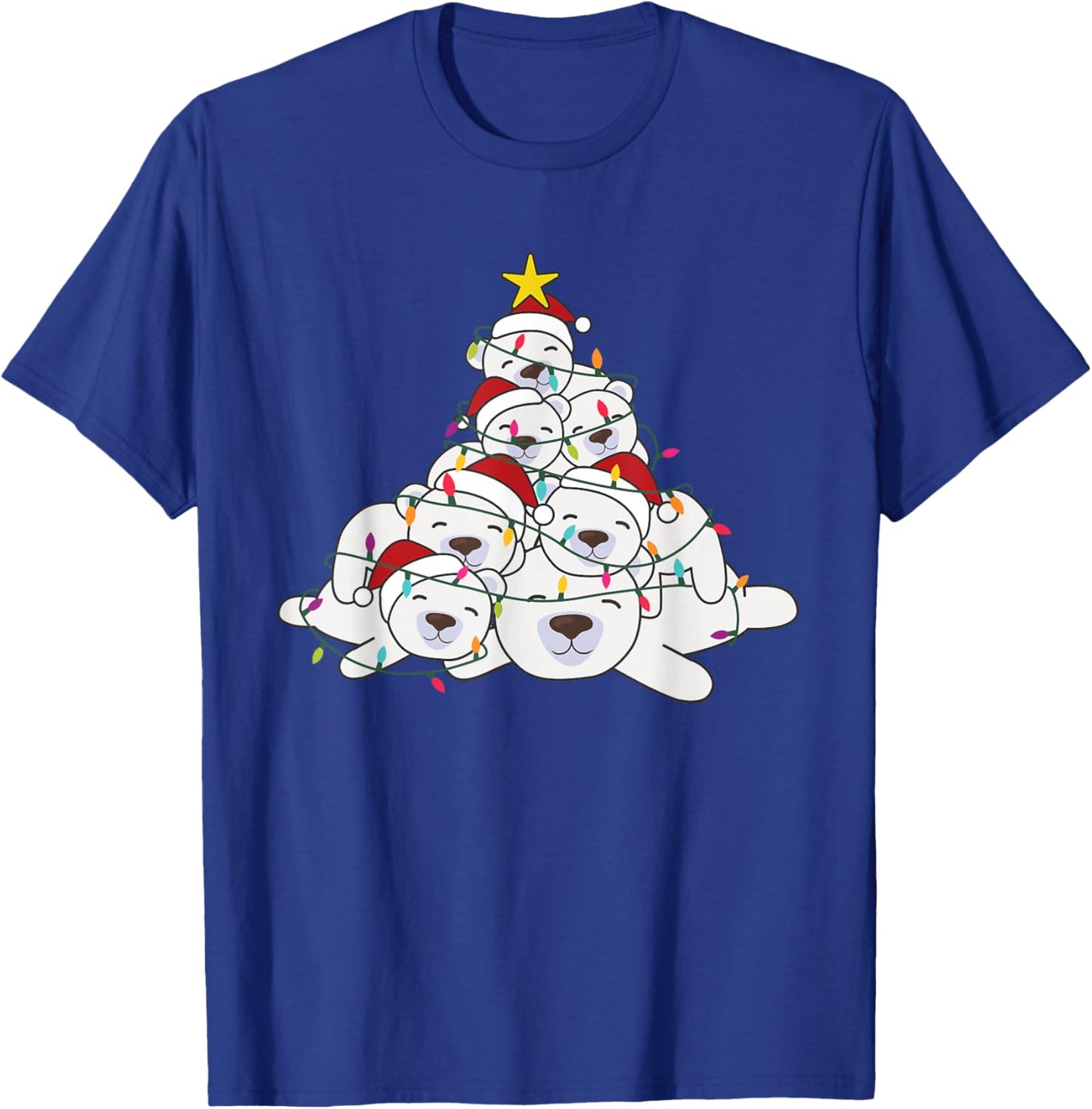Polar Bear Christmas Tree Funny Animal Christmas Polar Bears T-Shirt - T-Shirt | Royal