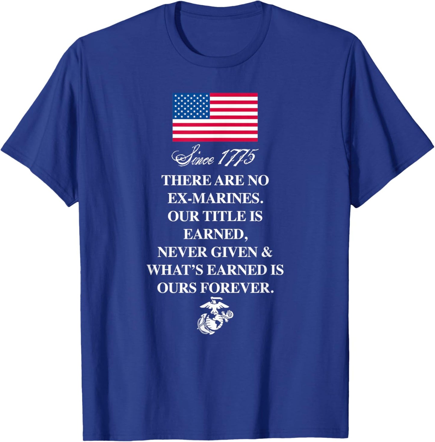 Ther Are No Ex-marines T-Shirt - T-Shirt | Royal