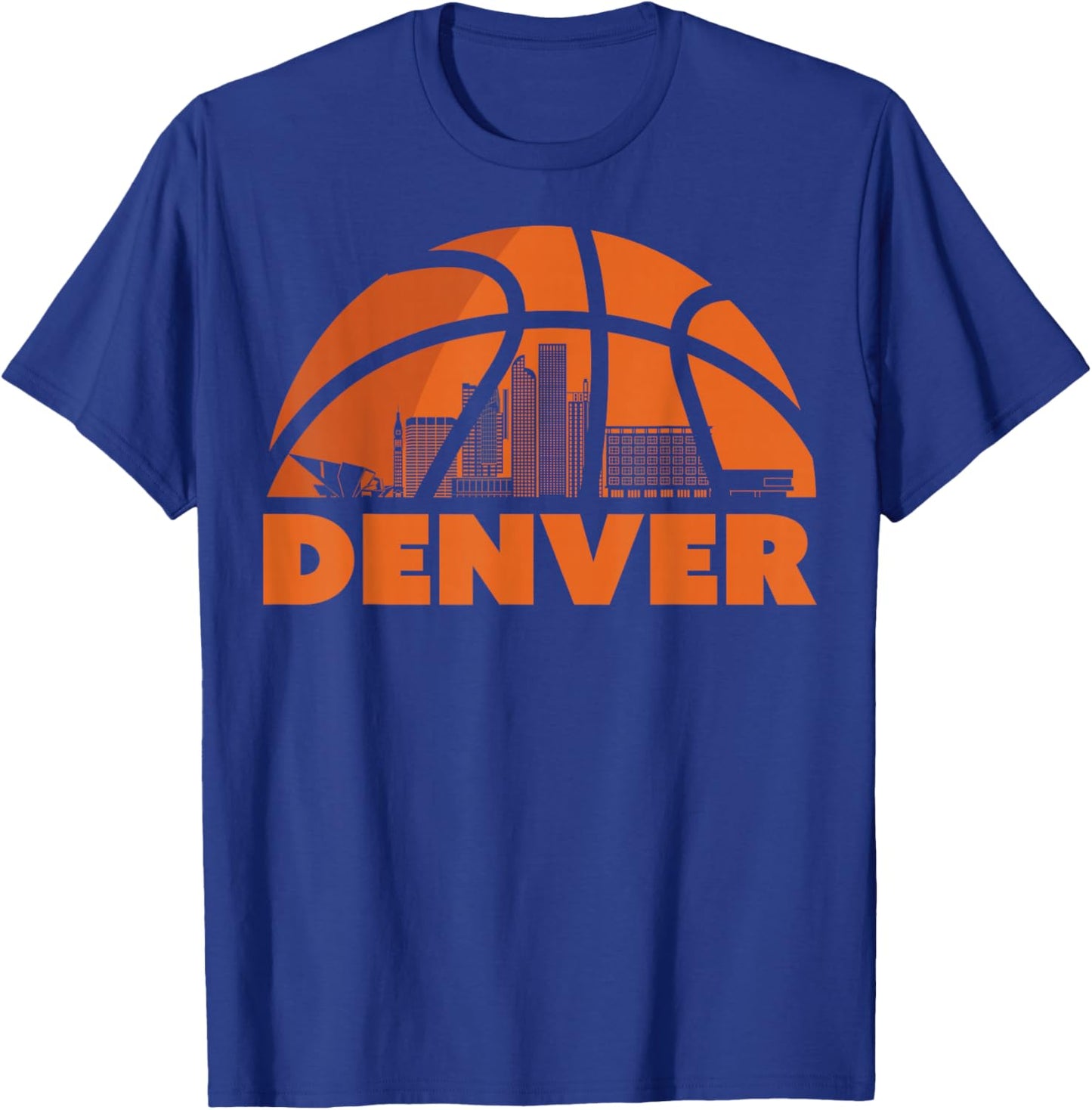 Denver City Skyline Basketball T-Shirt - T-Shirt | Royal