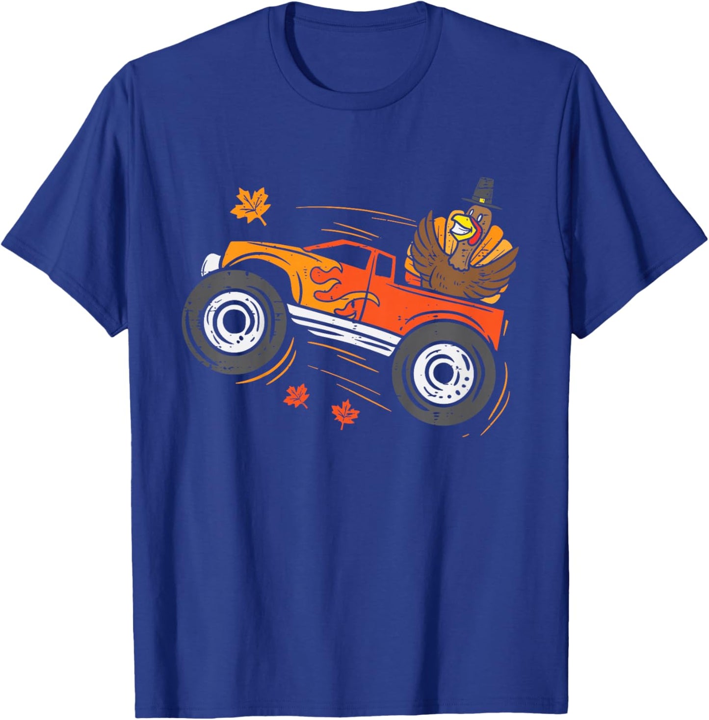 Turkey Monster Truck Funny Boys Thanksgiving Toddler Kids T-Shirt - T-Shirt | Royal