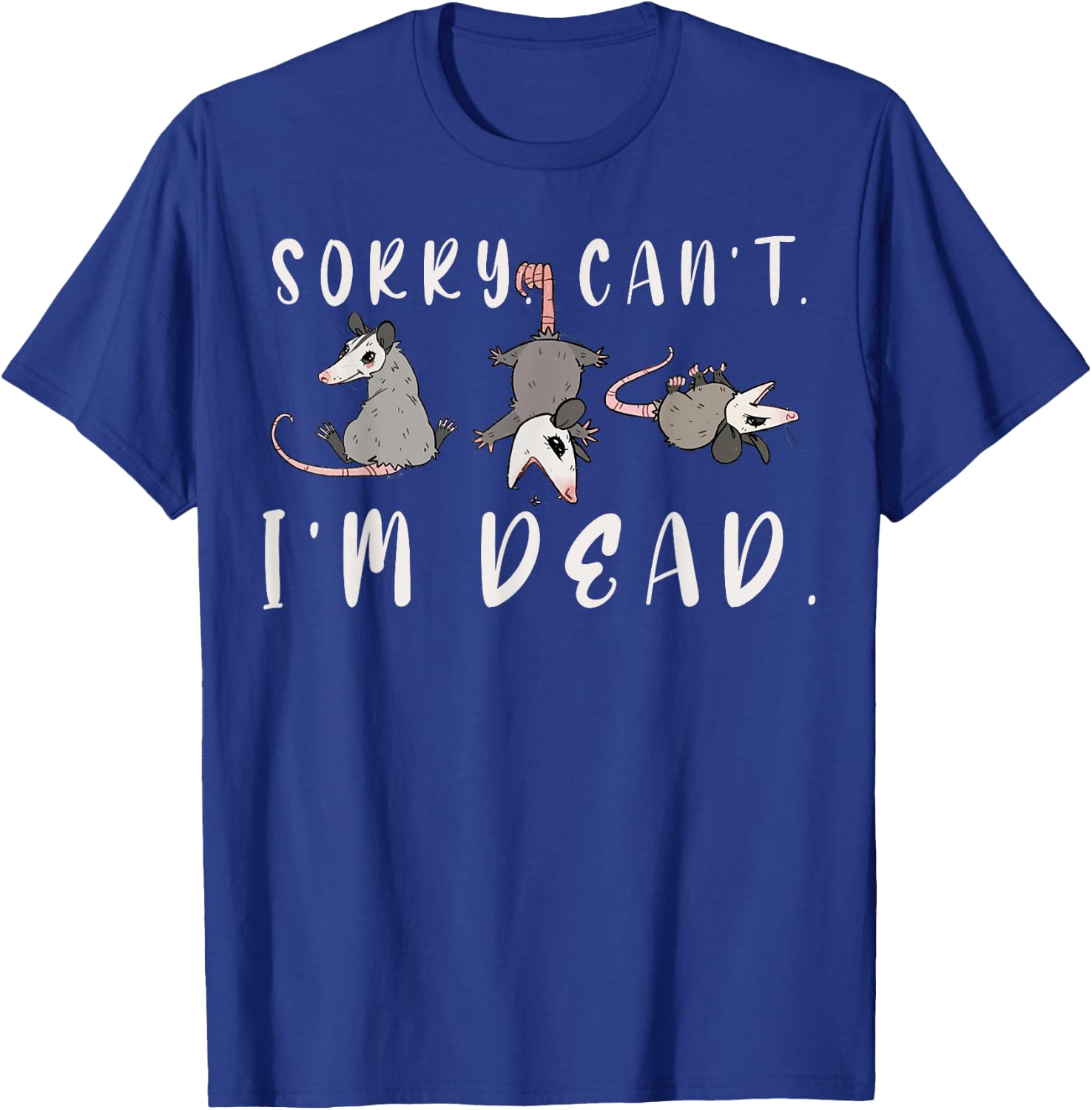 Sorry Can't Possum Dead Funny Opossum Fake Death Trash Meme T-Shirt - T-Shirt | Royal