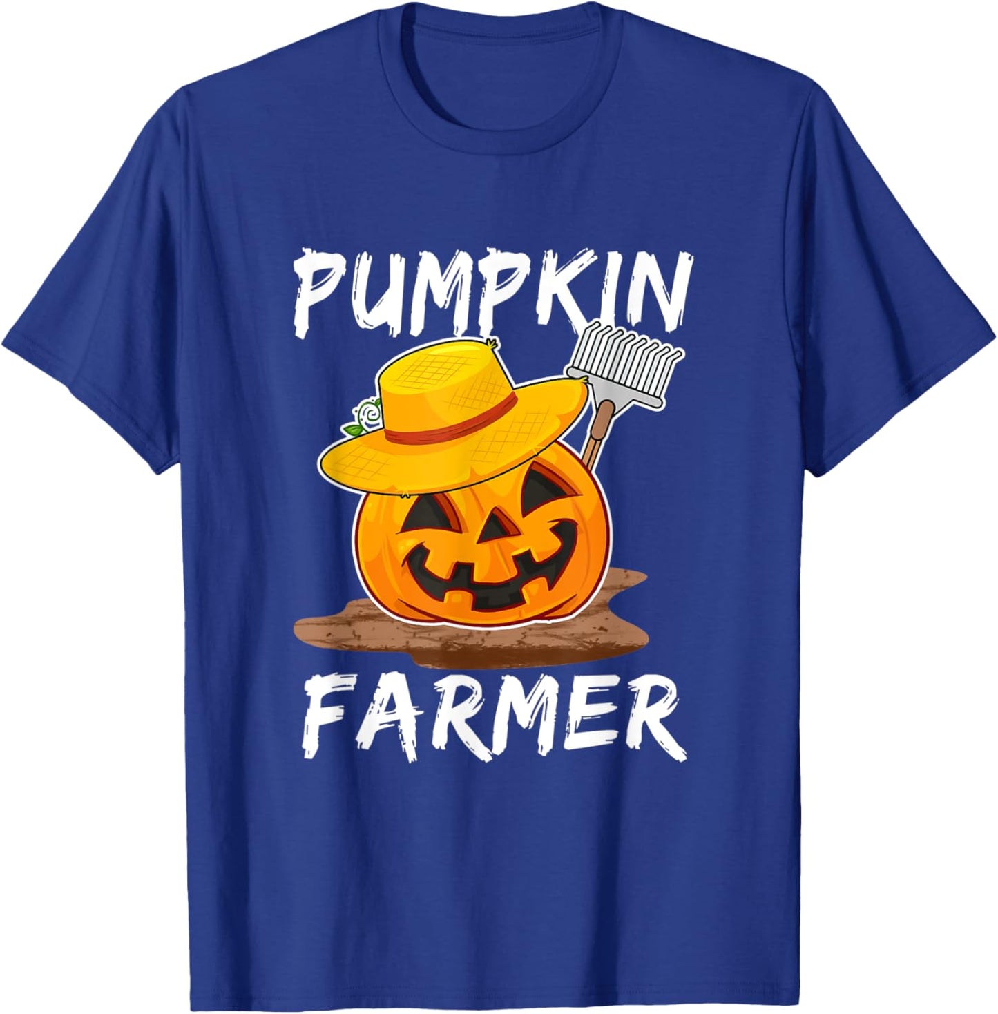 Pumpkin Farmer Funny Family Matching Halloween Costume T-Shirt - T-Shirt | Royal