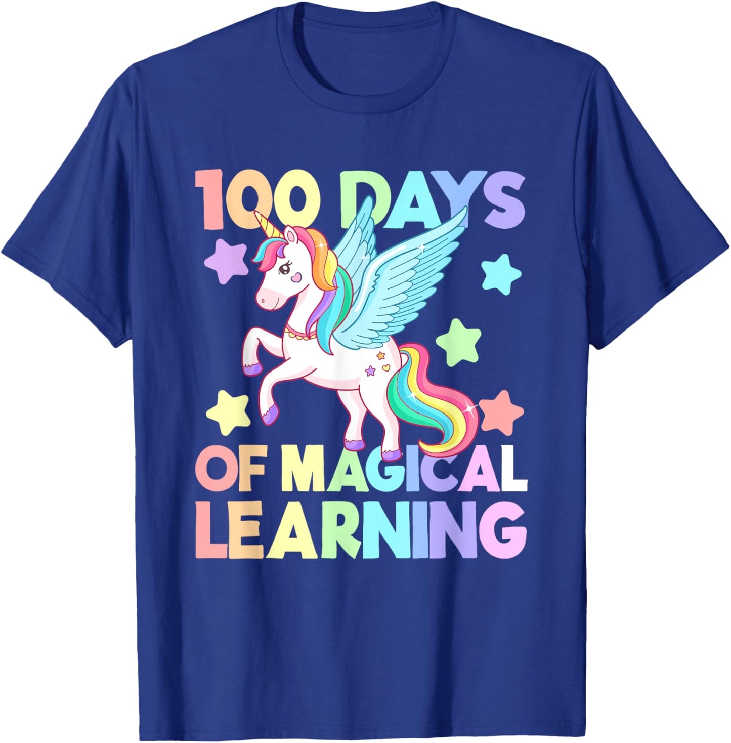 100 Days Of Magical Learning , 100 Days Of School Unicorn T-Shirt - T-Shirt | Royal