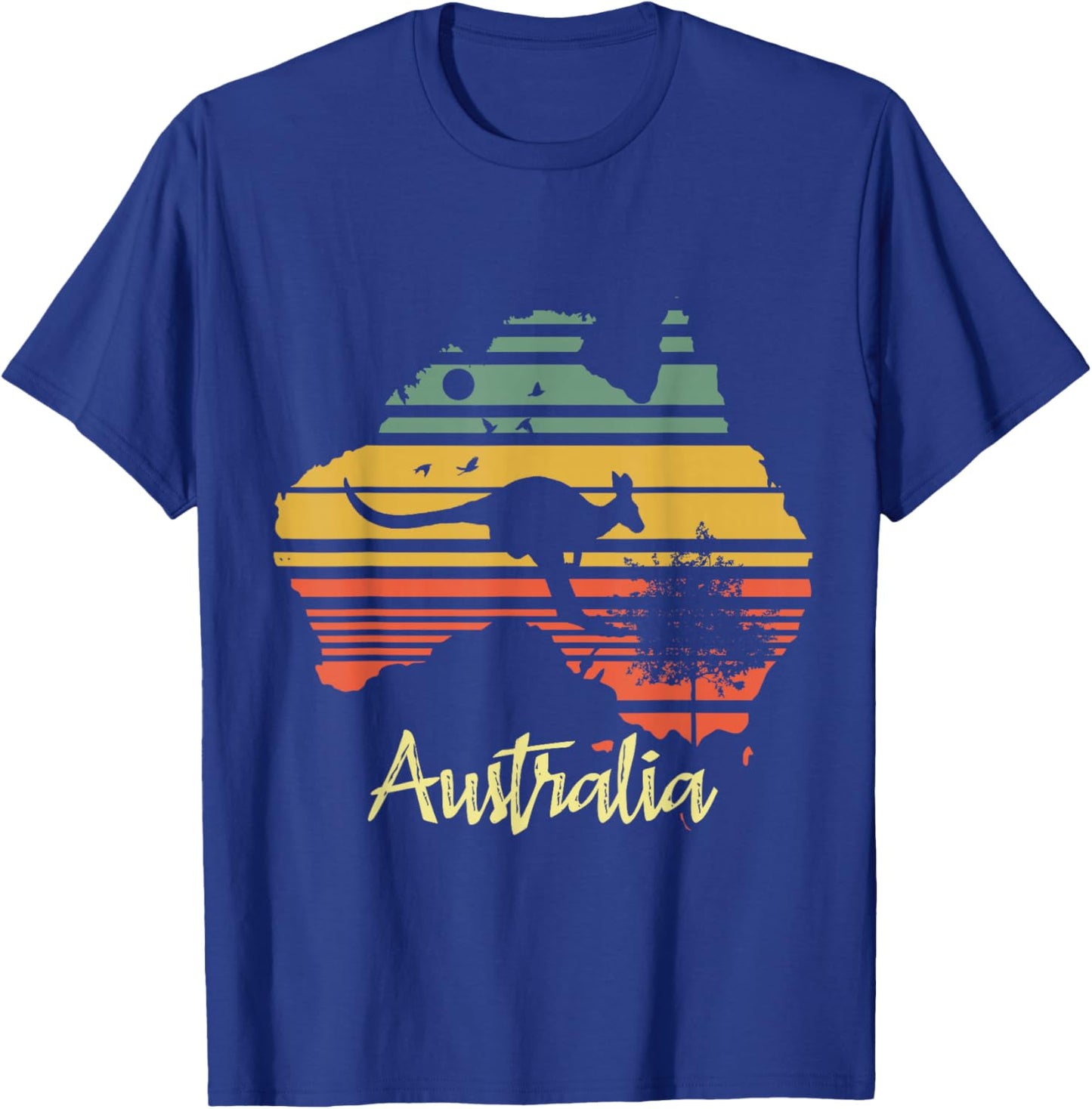 Vintage Land Map Australia Day Australian Kangaroo T-Shirt - T-Shirt | Royal