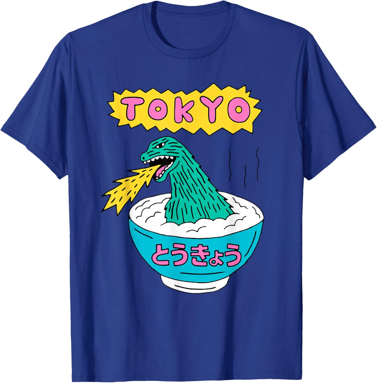 Tokyo Japan Funny Vintage Monster Attack On Soup Ramen Gifts T-Shirt - T-Shirt | Royal
