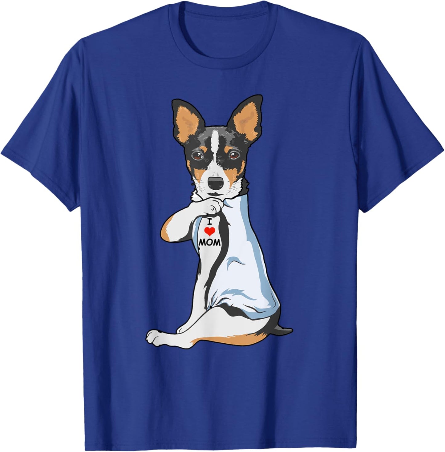 I Love Mom Tattoo Rat Terrier Mom Dog Lover Women T-Shirt - T-Shirt | Royal