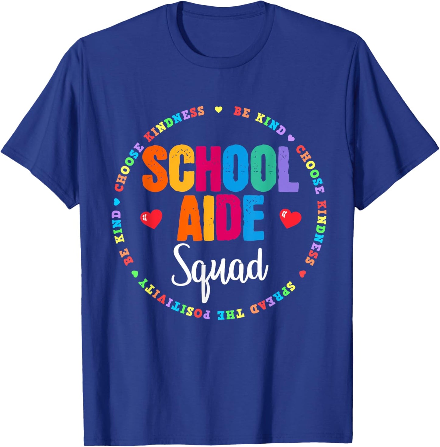Admin School Aide Squad Funny Back To School Teacher Crew Women Girls Kids T-Shirt - T-Shirt | Royal