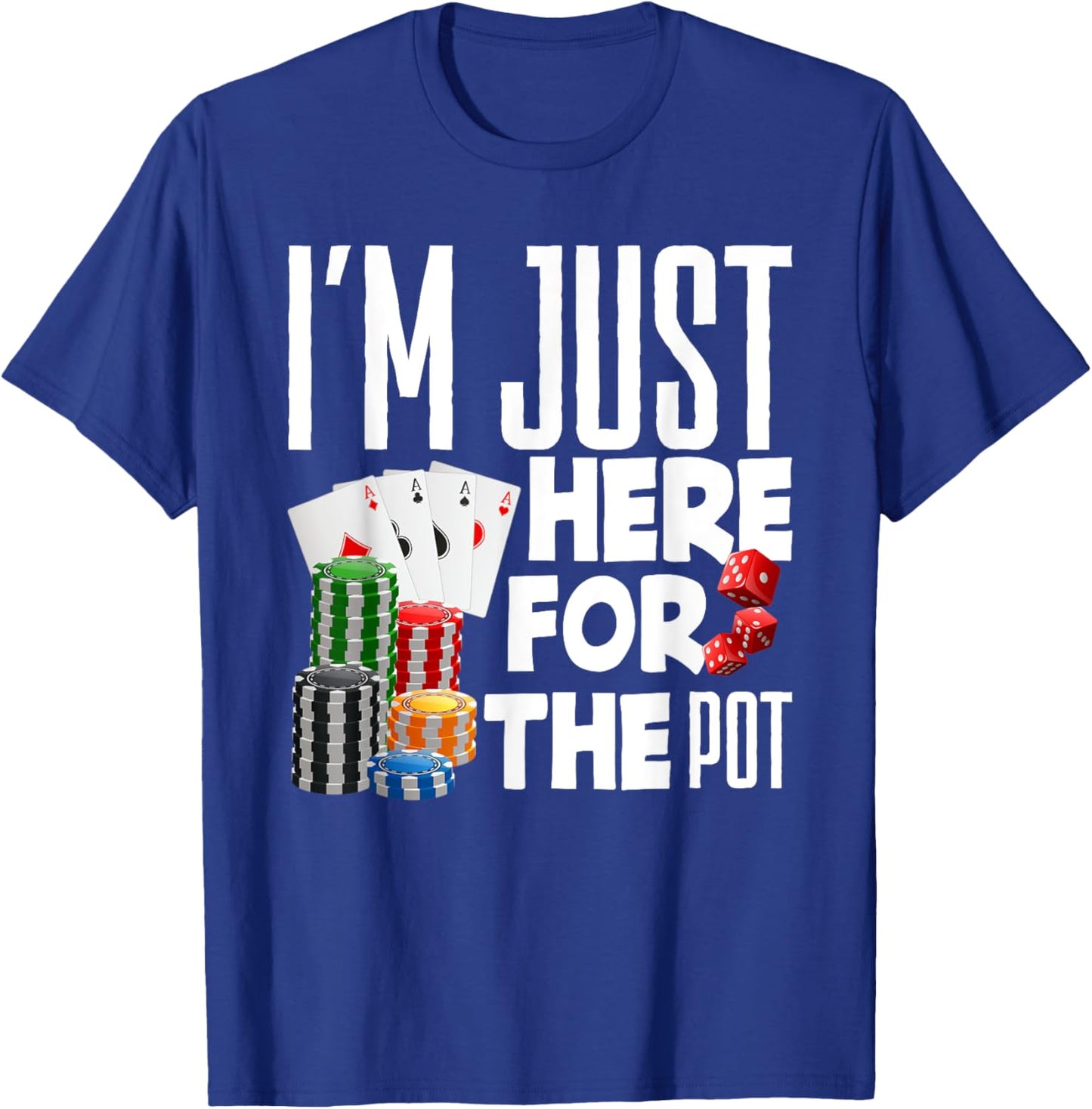 Poker Casino Texas Hold'em Gambling Pot Cards Player T-Shirt - T-Shirt | Royal