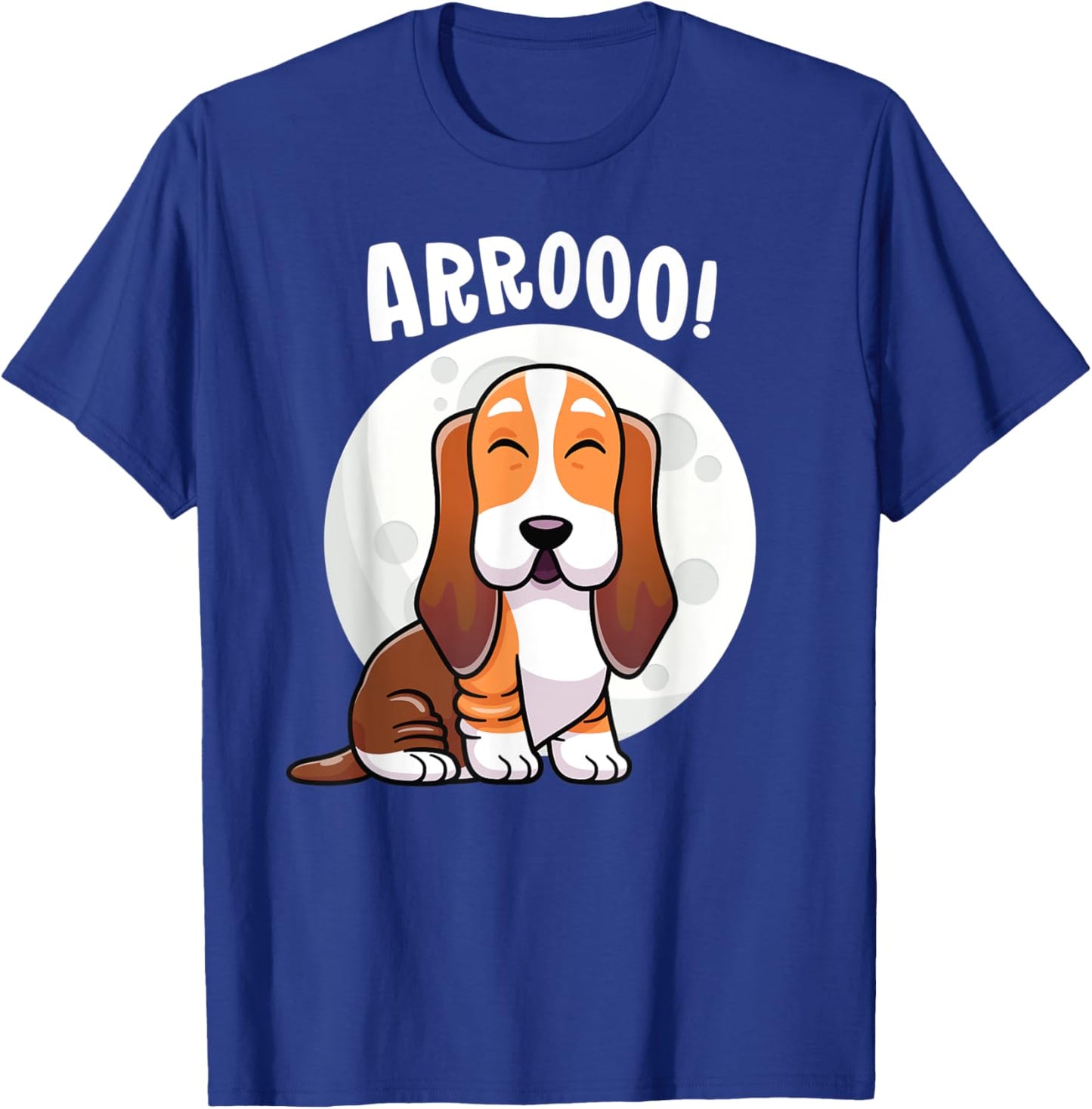 Howling Basset Hound Howl Moon Kawaii Dog Women Kids T-Shirt - T-Shirt | Royal