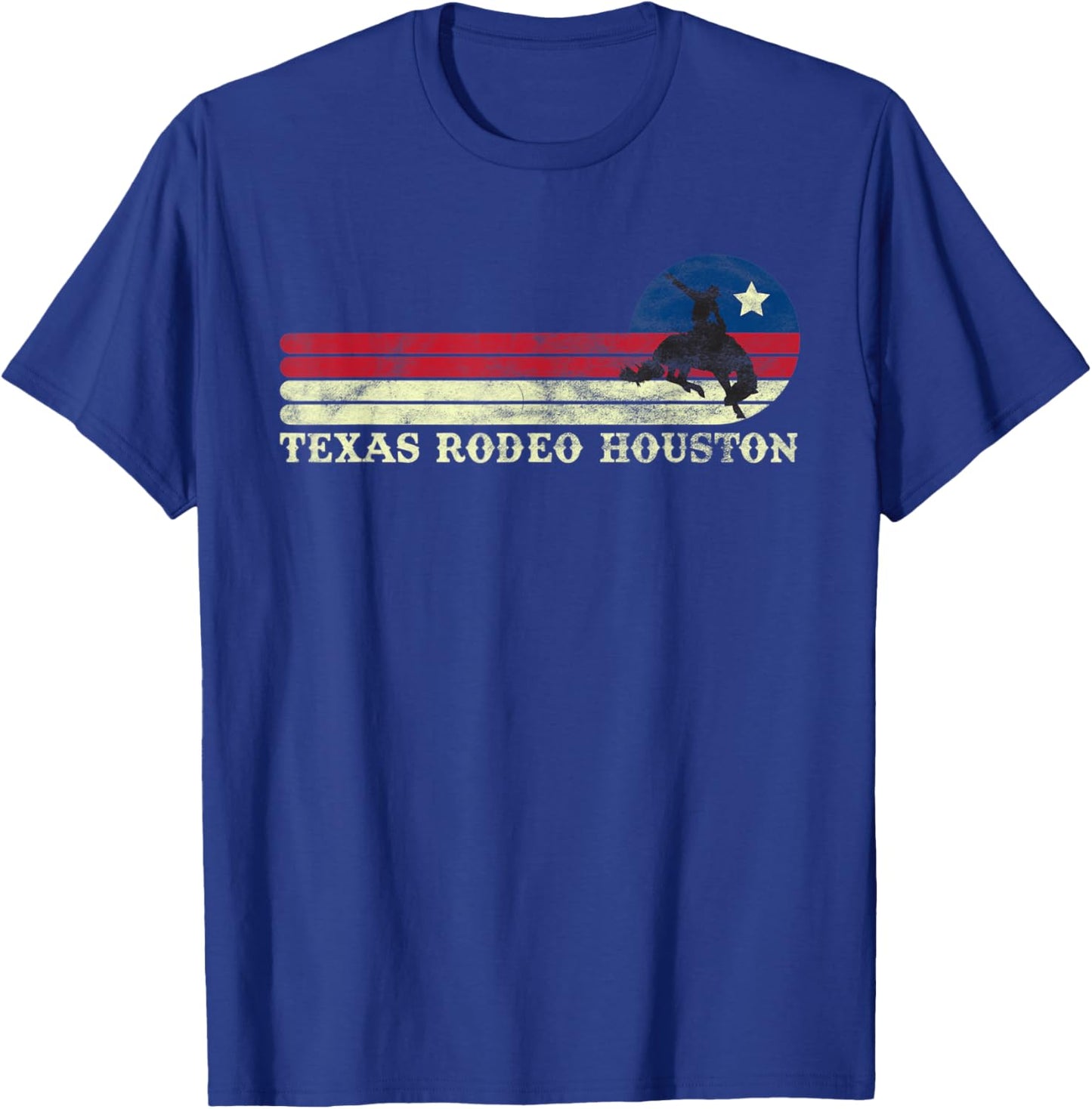 Houston Texas Rodeo Western Vintage Cowboy T-Shirt - T-Shirt | Royal