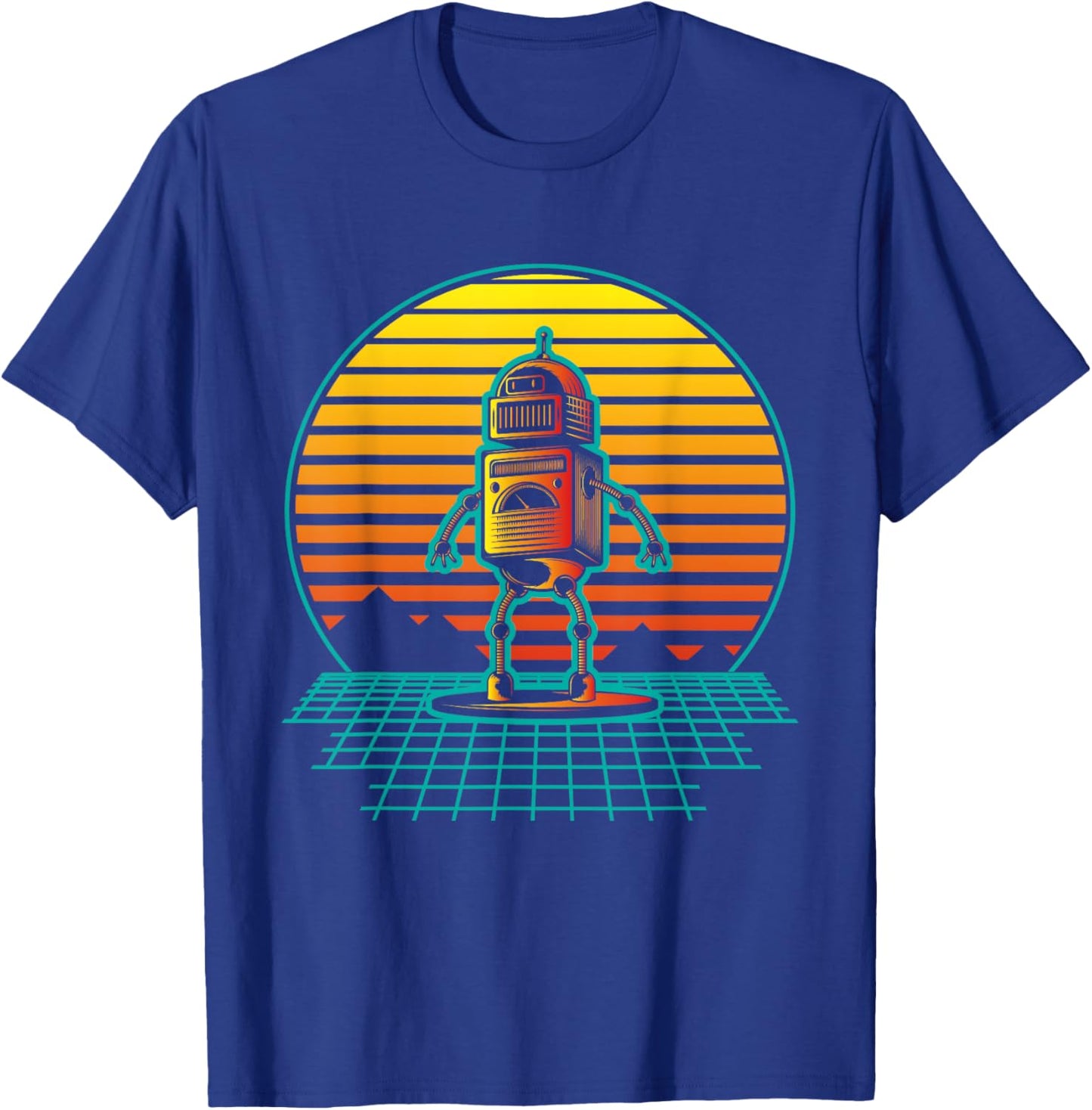 Retro Vintage Robot - Robots Robotics Engineer Engineering T-Shirt - T-Shirt | Royal
