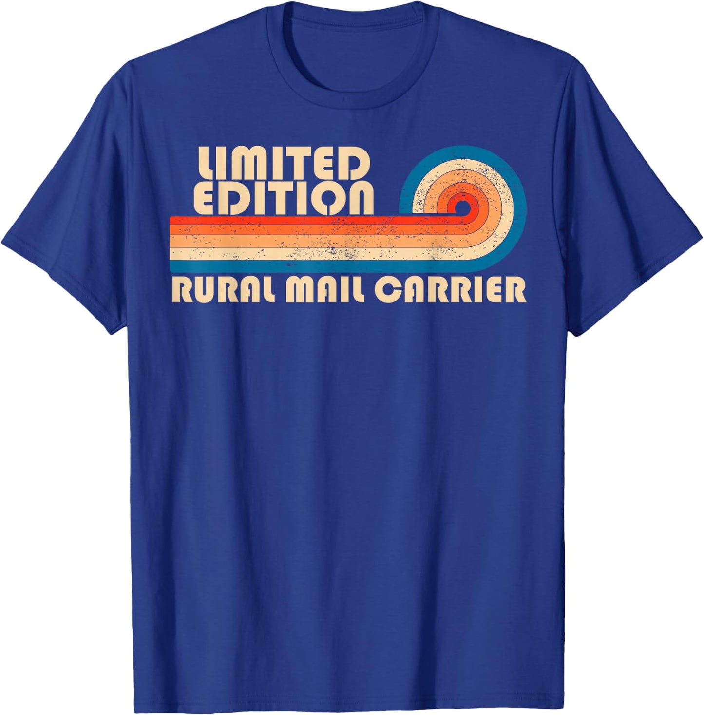 RURAL MAIL CARRIER Retro 70s 80s Sunset Stripe T-Shirt - T-Shirt | Royal