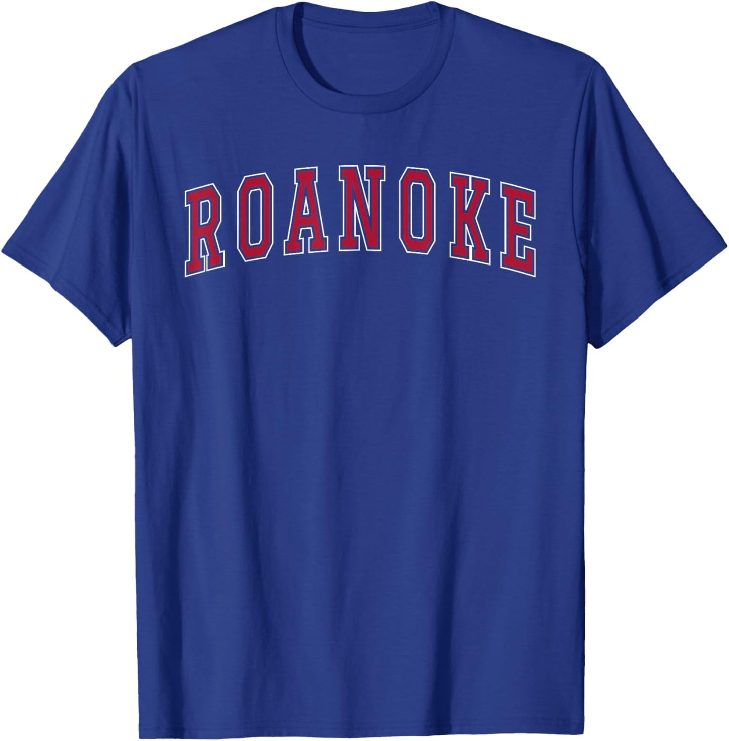 Roanoke Virginia Souvenir Sports College Style Text T-Shirt - T-Shirt | Royal