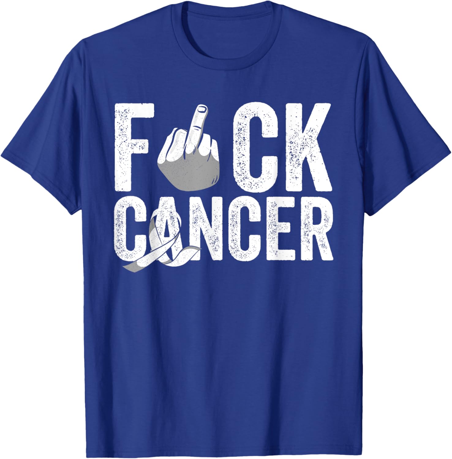 Fuck Lungs Cancer Apparel White Pearl Ribbon Support Fighter T-Shirt - T-Shirt | Royal