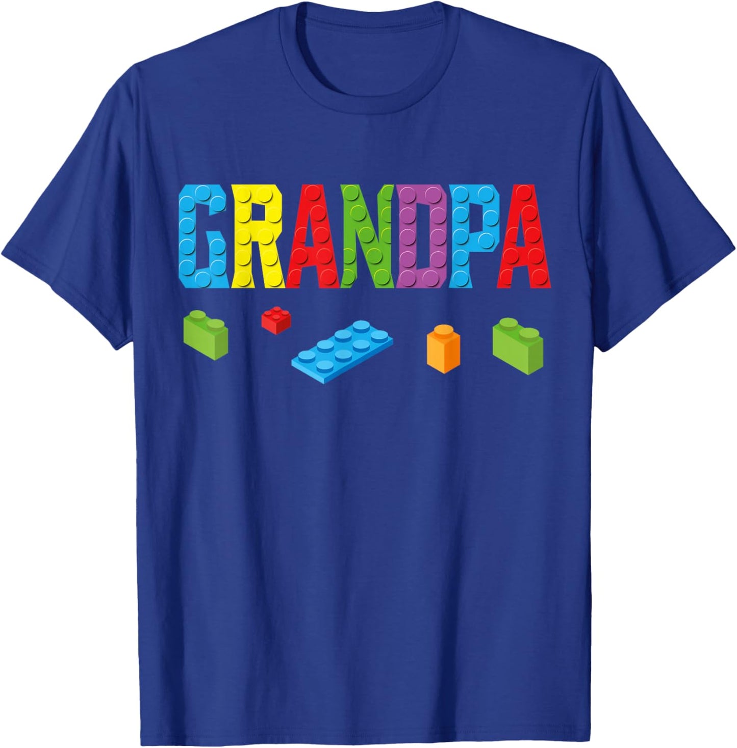 Grandpa Master Builder Building Bricks Blocks Family Set T-Shirt - T-Shirt | Royal