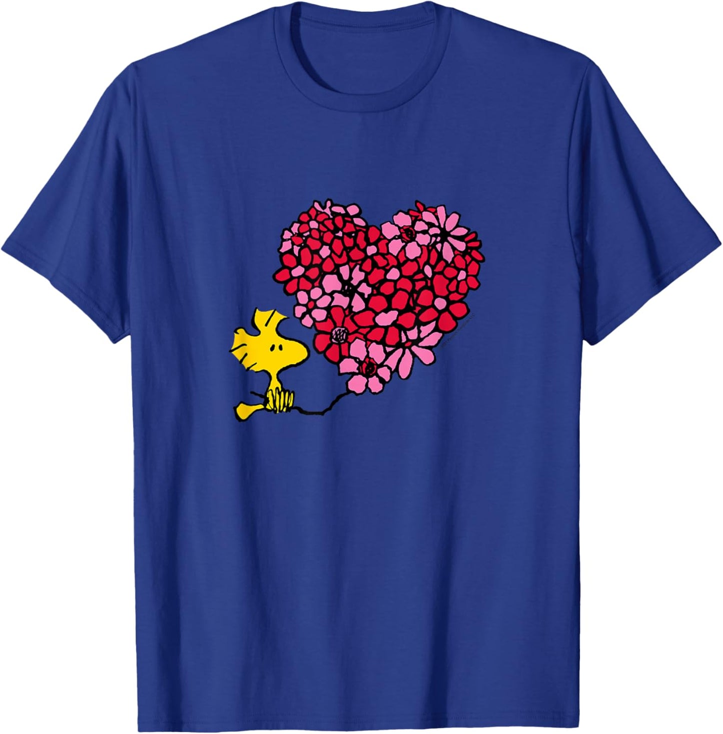 Peanuts - Valentines - Woodstock Floral Heart T-Shirt - T-Shirt | Royal