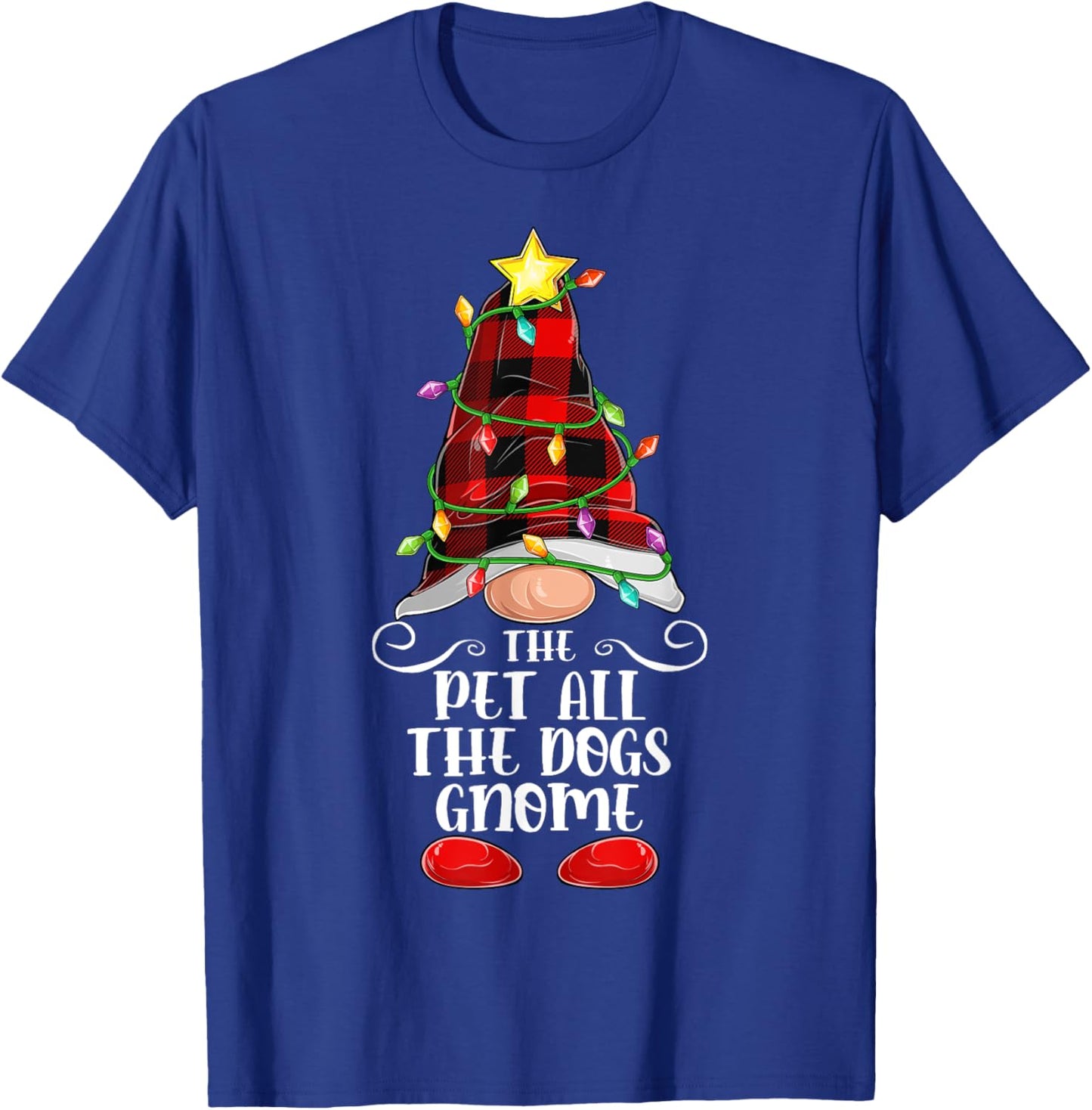 The Pet All The Dogs Gnome Matching Family Group Christmas T-Shirt - T-Shirt | Royal