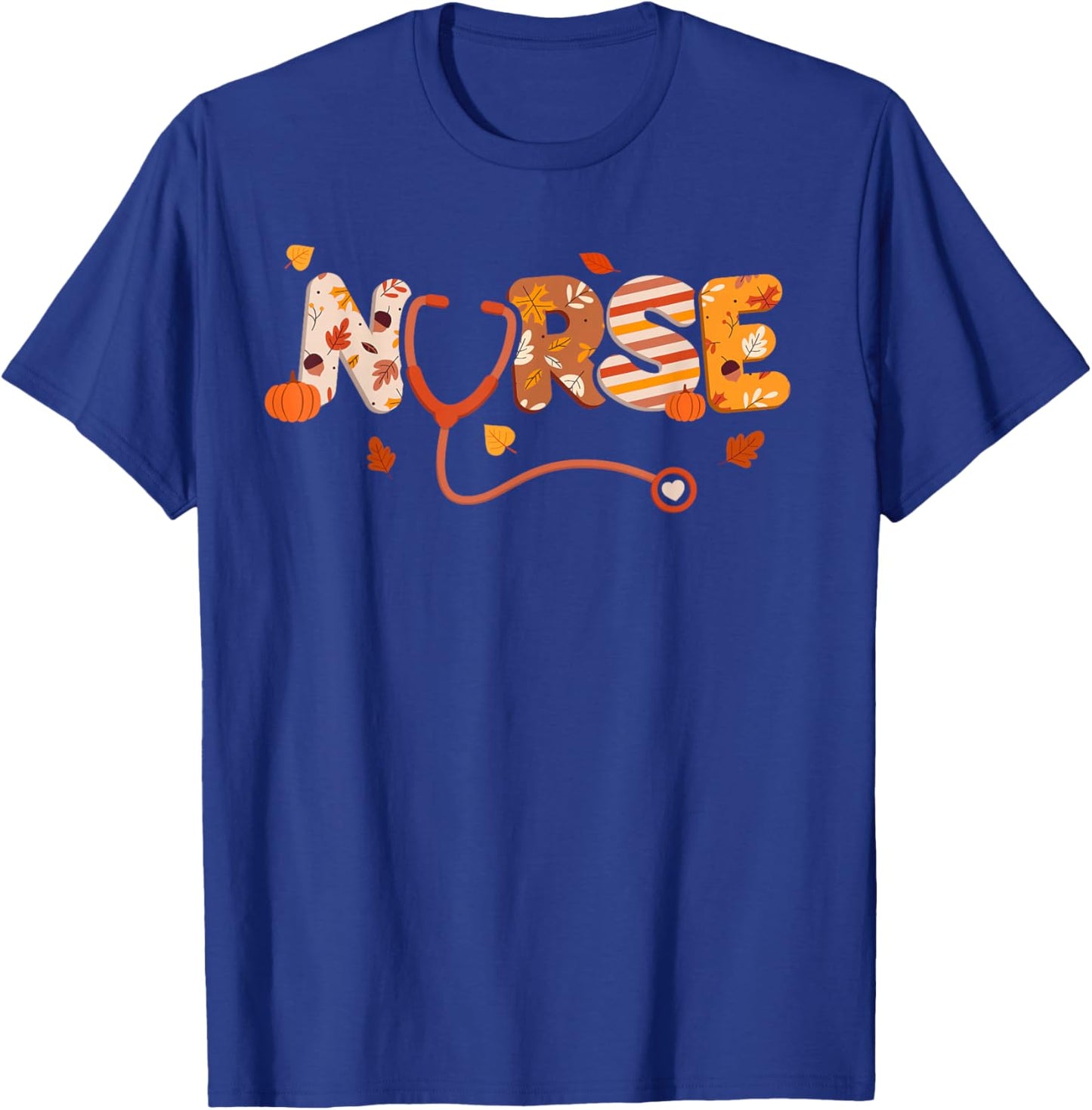 Thanksgiving Nurse Turkey Day Fall Love RN ER NICU Women T-Shirt - T-Shirt | Royal