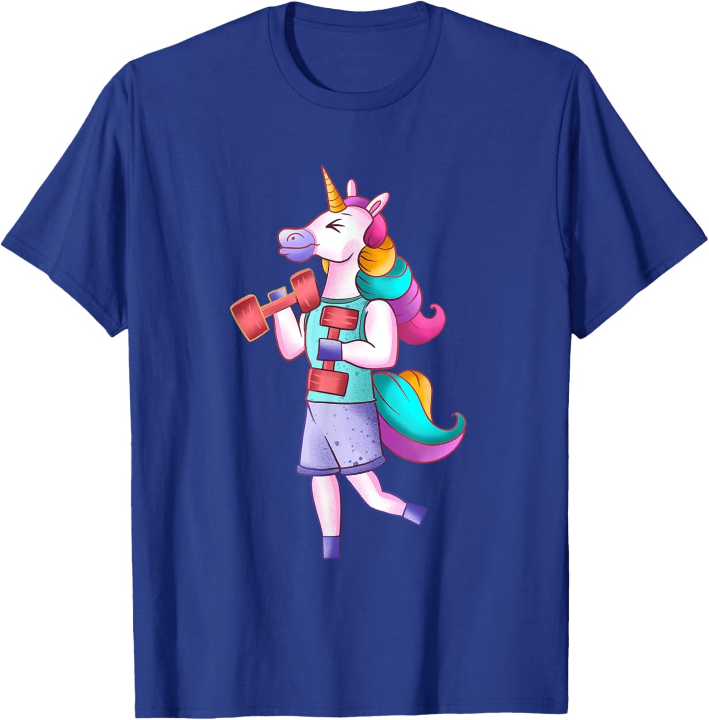 Funny Unicorn Gym Athlete Working Out Unicorn Gym Lover T-Shirt - T-Shirt | Royal