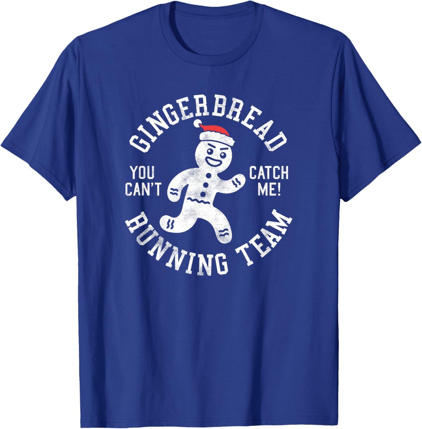 Trendy Gingerbread Running Team Christmas Humour T-Shirt - T-Shirt | Royal