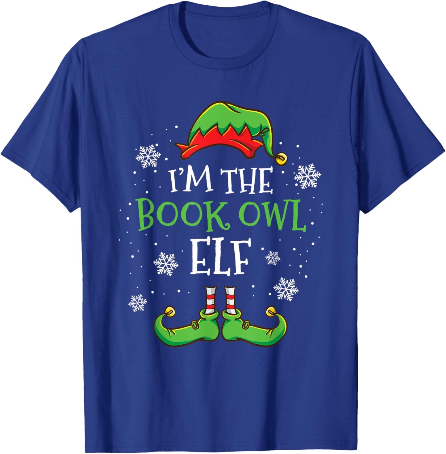 Im The Book Owl Elf Christmas Librarian T-Shirt - T-Shirt | Royal