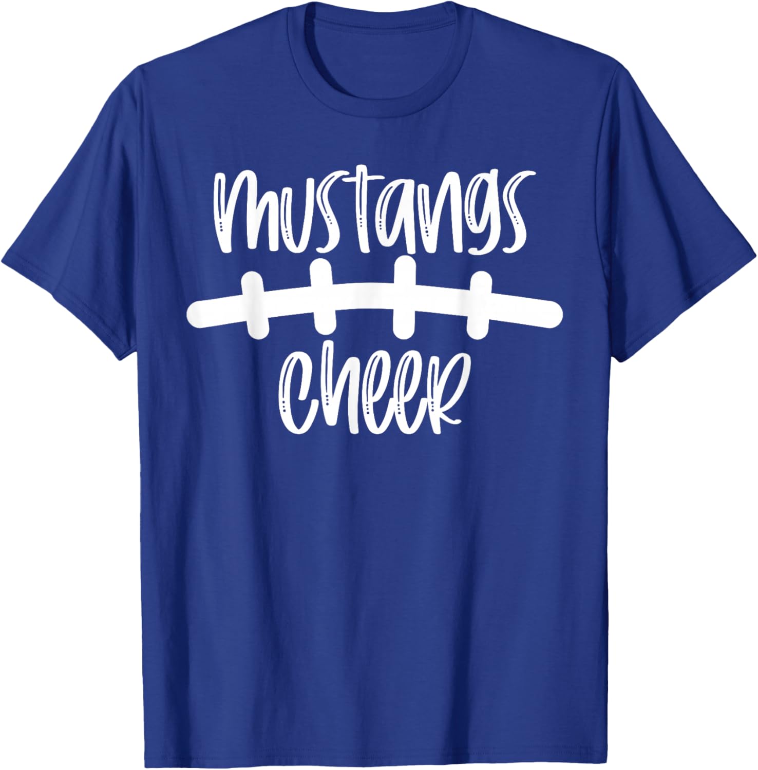 Mustangs Cheer School Spirit Football Team Mascot Game Night T-Shirt - T-Shirt | Royal