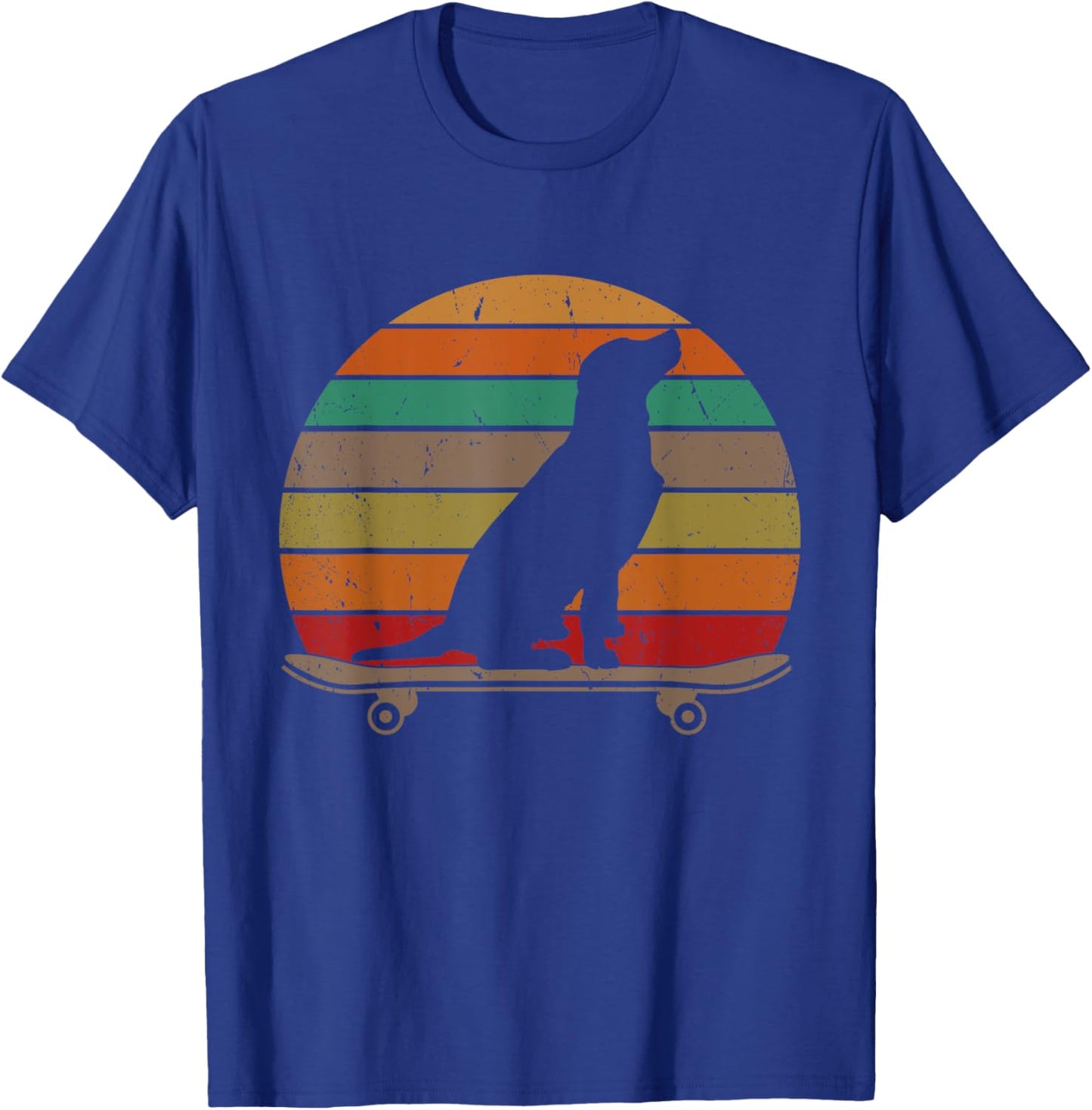 Labrador Retriever Dog on Skateboard Funny Skateboarding Women Kids T-Shirt - T-Shirt | Royal