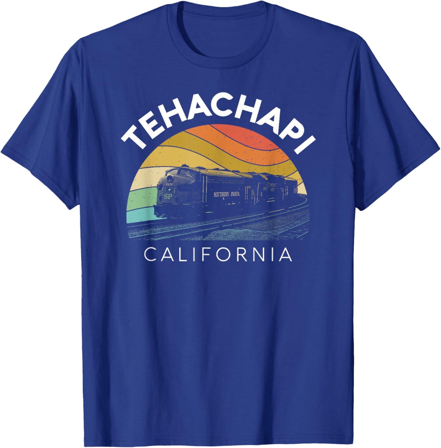 Tehachapi California Mountains Retro Railroad Loop Kern Camp T-Shirt - T-Shirt | Royal