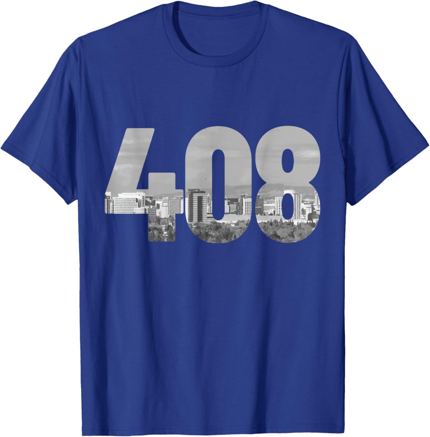 San Jose 408 Area Code Vintage Skyline California T-Shirt - T-Shirt | Royal